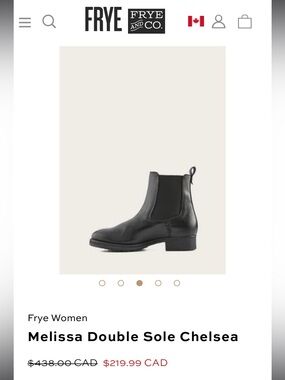 Women’s Frye Black Melissa Double Sole Chelsea Boot Size 9